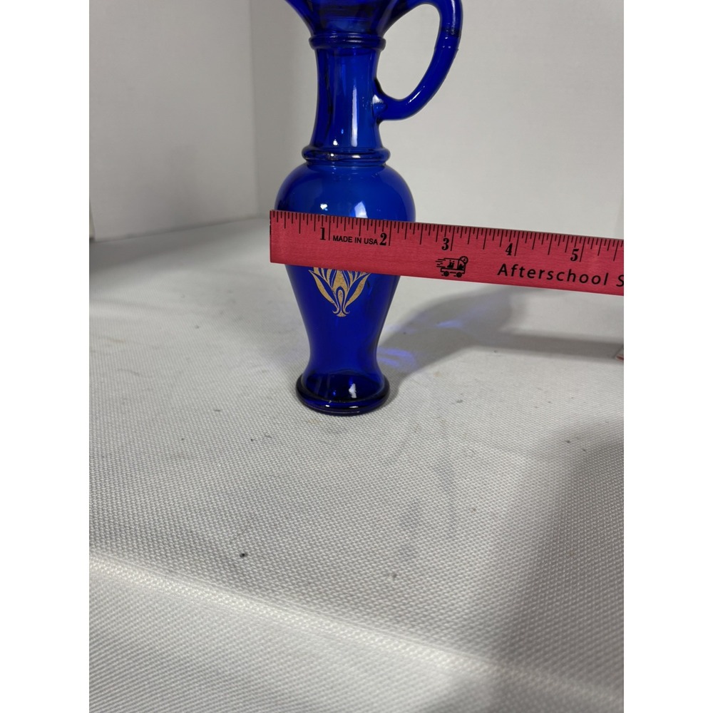 Vintage 1970s Avon Skin So Soft Cobalt Blue Bath Oil Decanter No Lid - Picture 10 of 10